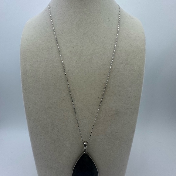 Purple Flash Labradorite Teardrop Necklace - Picture 10 of 10